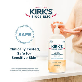 Kirk's 3-in-1 Nourishing Liquid Cleanser family-friendly use