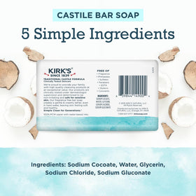 Kirk's Castile Bar Soap 4 oz bar close-up