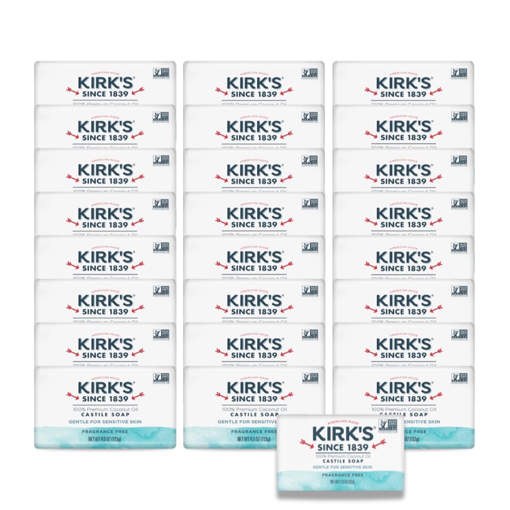 Kirk's Castile Bar Soap 4 oz fragrance-free pack front view