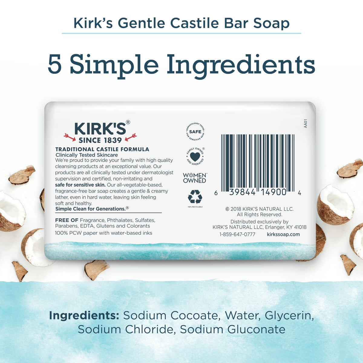 Kirk's Castile Bar Soap close-up of the bars