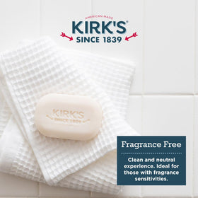 Kirk's Castile Bar Soap in a bathroom setting