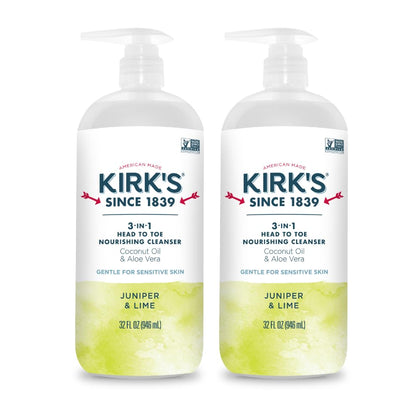 Kirk's Juniper & Lime 3-in-1 Nourishing Cleanser 32 Fl Oz front view
