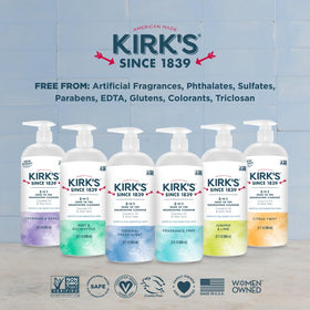 Kirk's Juniper & Lime 3-in-1 Nourishing Cleanser ingredients display