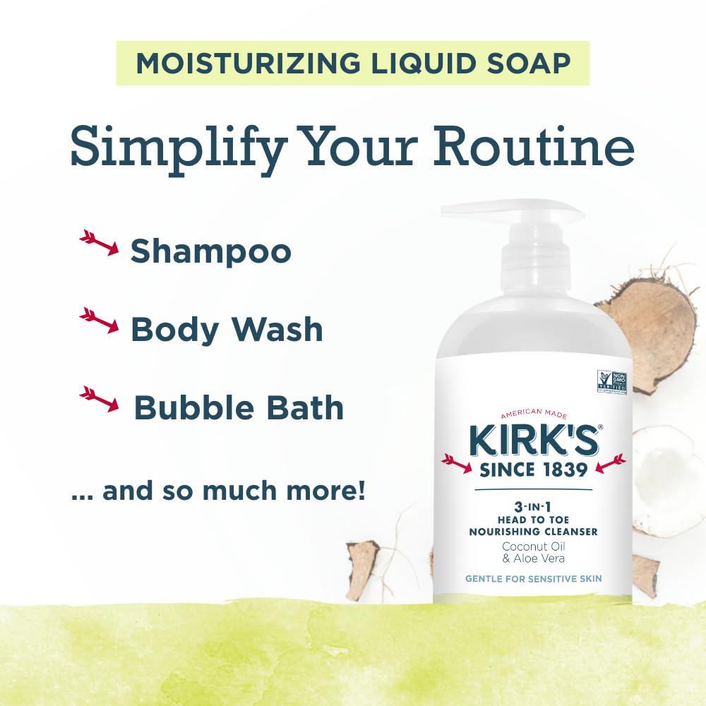 Kirk's Juniper & Lime 3-in-1 Nourishing Cleanser with coconut oil and aloe vera