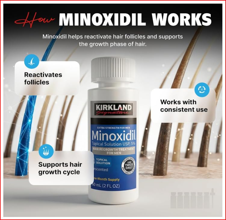Kirkland Minoxidil 5% Topical Solution packaging details