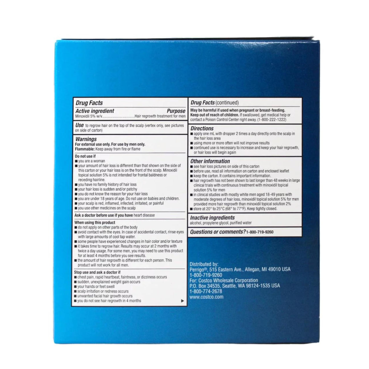 KIRKLAND Minoxidil for Men 5% bottle with measuring cap