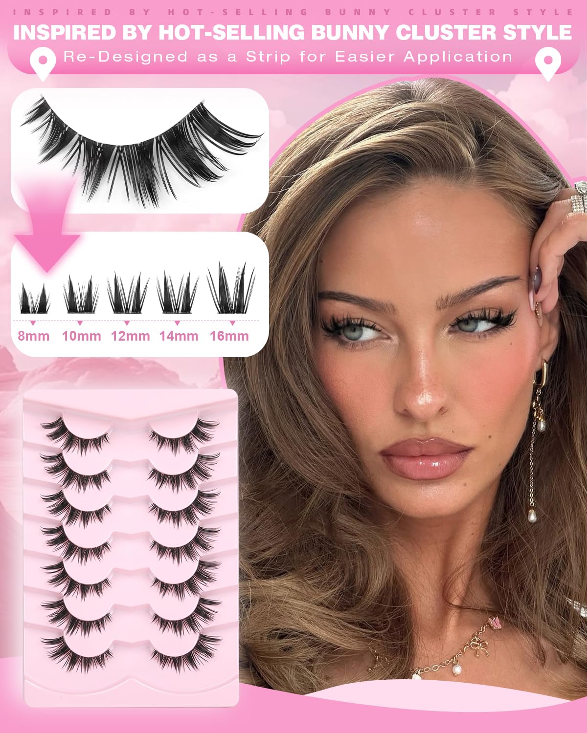 Kiromiro Bunny Lashes clear band and soft faux mink detail