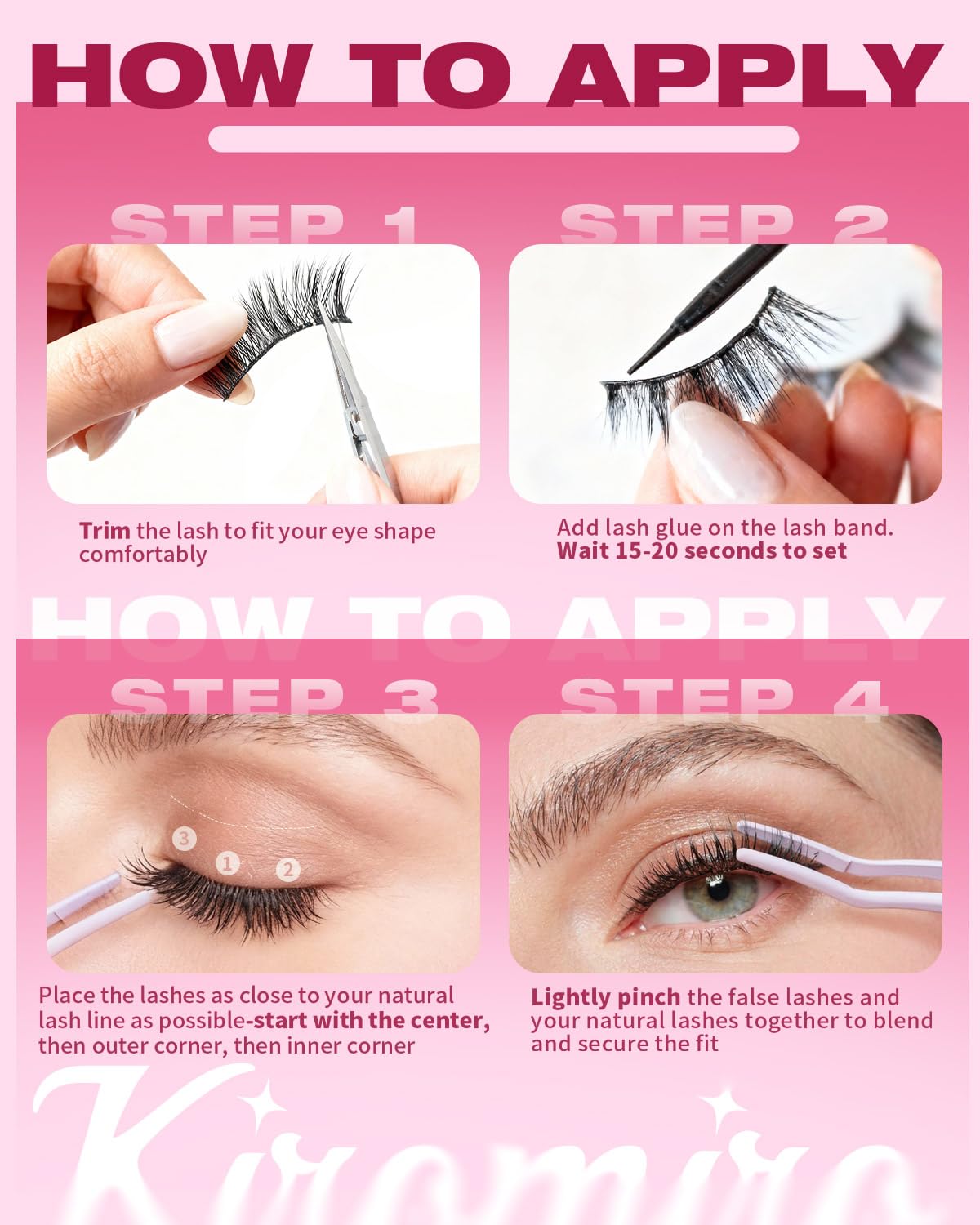 Kiromiro Bunny Lashes showing flexible band detail