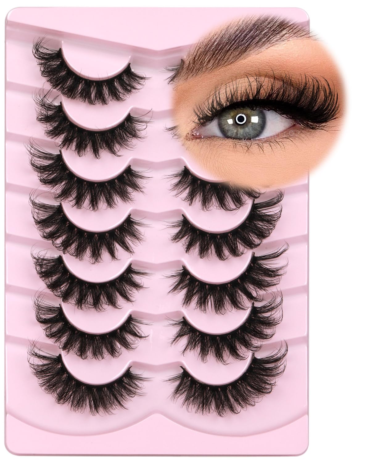 Kiromiro Fluffy 6D Mink False Eyelashes front view