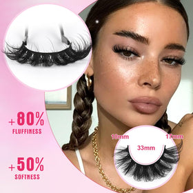 Kiromiro Fluffy 6D Mink False Eyelashes on model