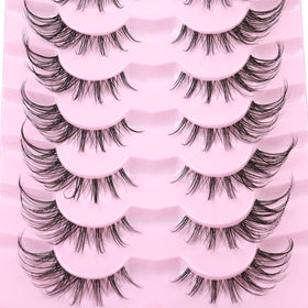 Kiromiro Fox Eye False Eyelashes displayed on a makeup table