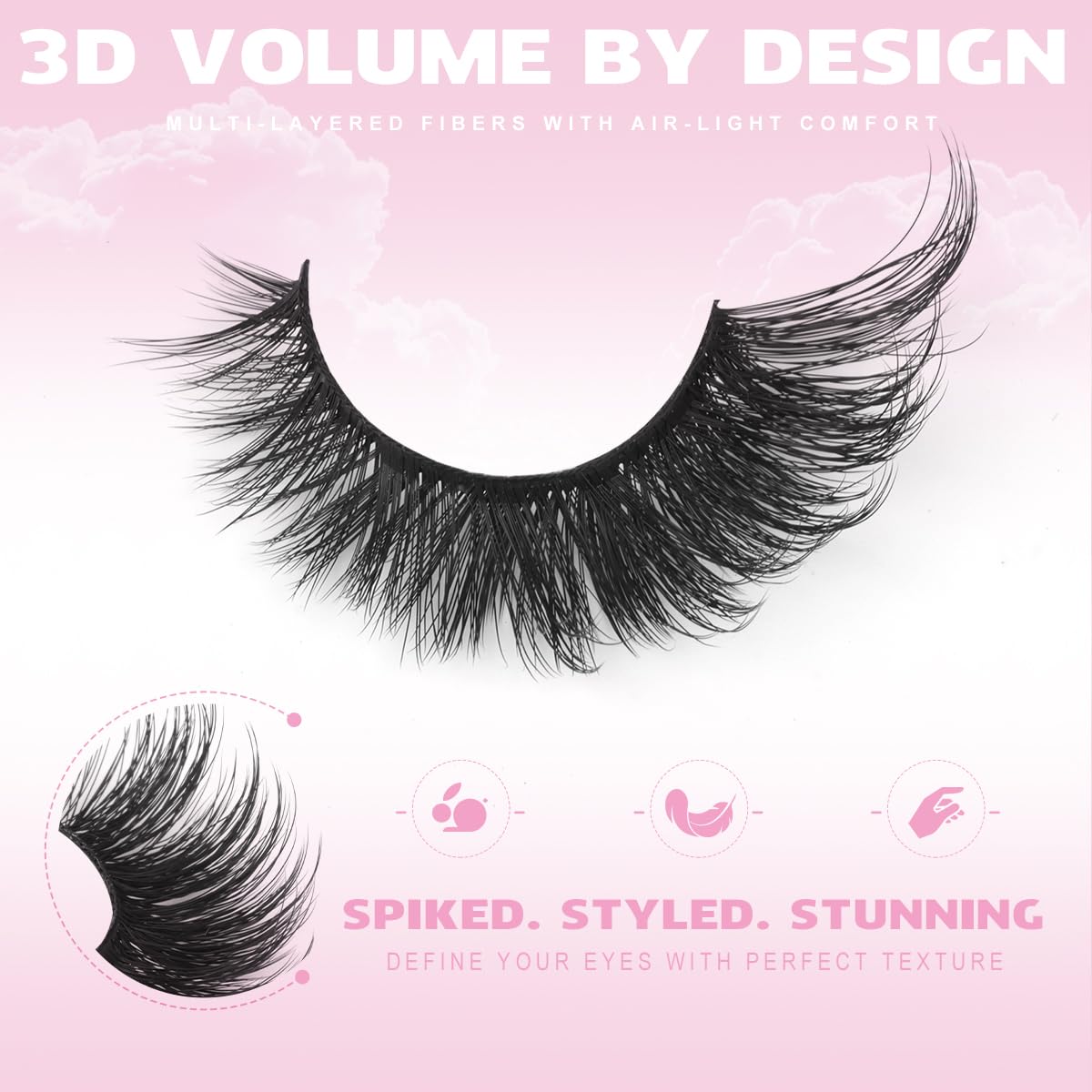 Kiromiro Fox Eye Lashes 18mm side view showcasing volume