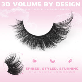 Kiromiro Fox Eye Lashes 18mm side view showcasing volume