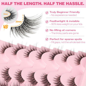 Kiromiro Half Lashes Strips 14mm close-up of clear band