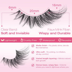 Kiromiro Half Lashes Strips 14mm packaging with 7 pairs