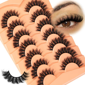 Kiromiro Mink False Eyelashes D Curl cat eye style front view