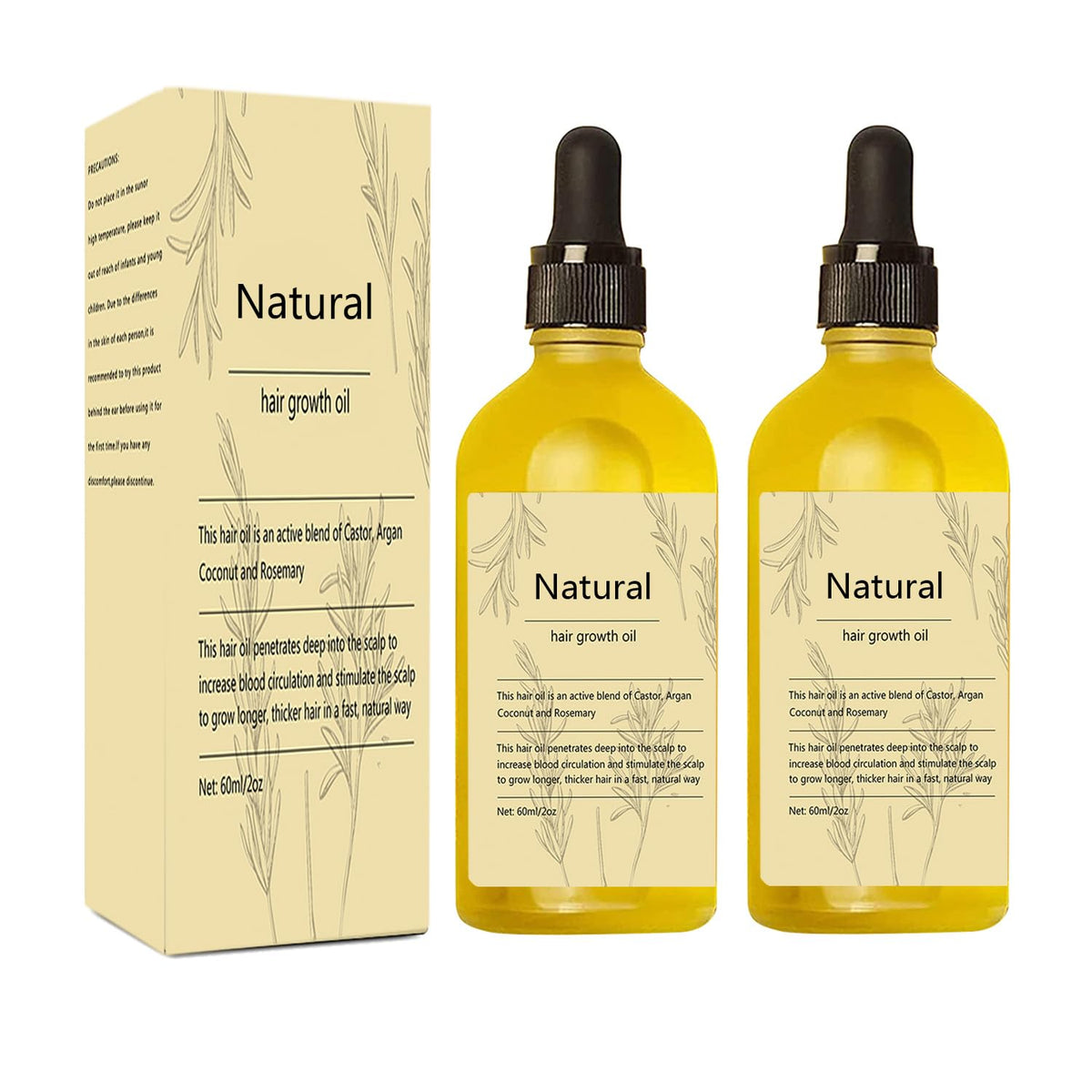 Kisinly Vegan Natural Hair Growth Oil 120mL front view
