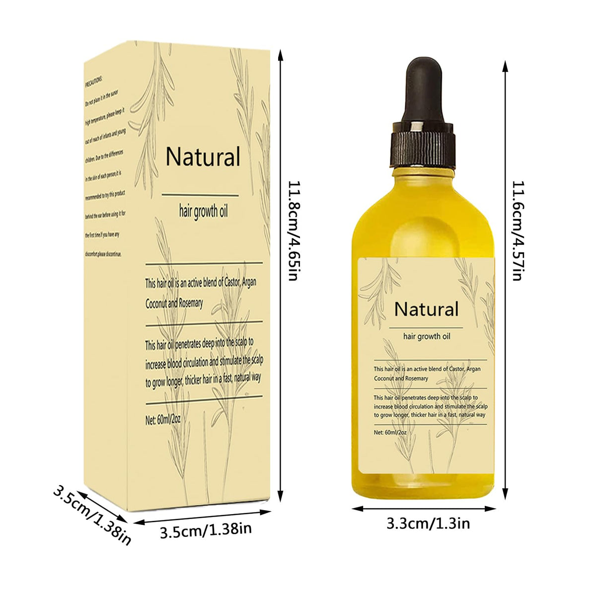 Kisinly Vegan Natural Hair Growth Oil 120mL packaging