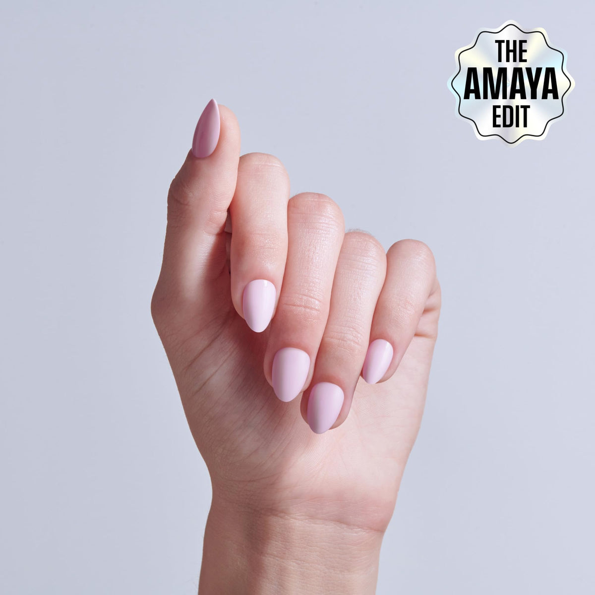KISS Core Press On Nails Euphonious Pink showing included nail glue and tools