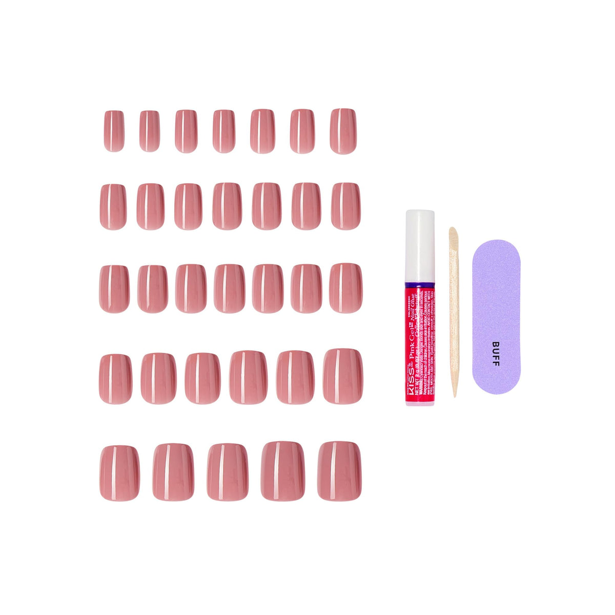 KISS Core Press On Nails 'Felicity' glossy finish close-up