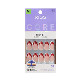 KISS Core Press On Nails Optimistic red almond shape front view