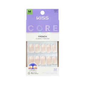 KISS Core Press On Nails 'Scenario' pink medium squoval front view