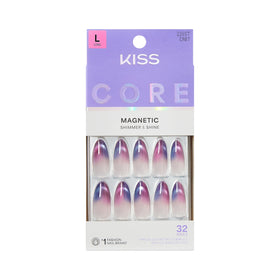 KISS Core Press On Nails 'Twinkling Stars' purple almond shape front view