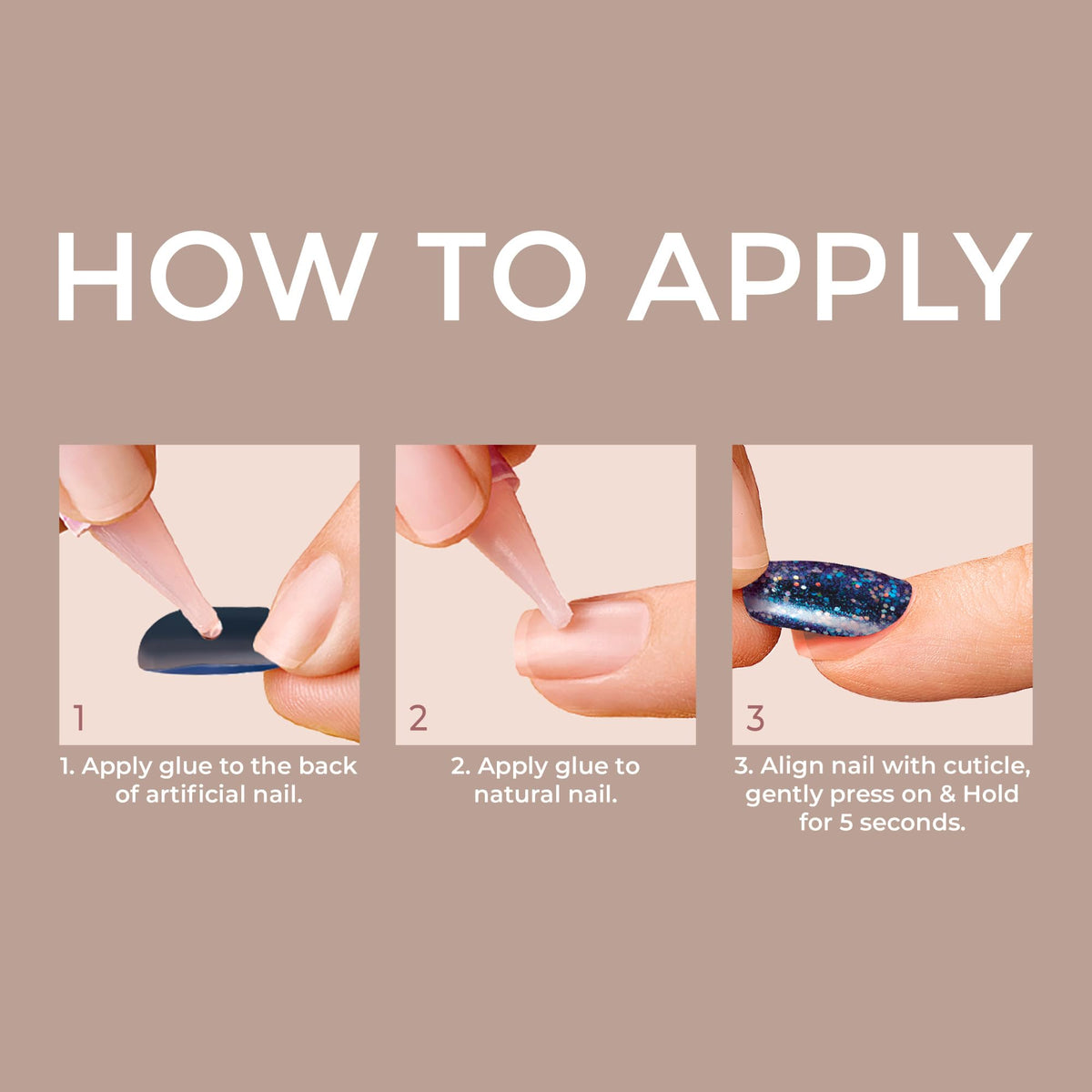 KISS Gel Fantasy Press On Nails showing included nail glue and tools