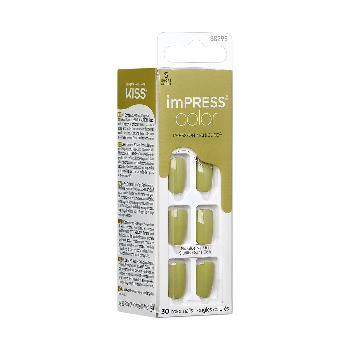 KISS Impress Color No Glue Mani kit with prep pad and file