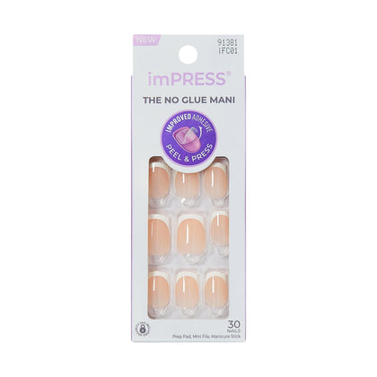 KISS Impress No Glue Mani Press On Nails Classic French Manicure Kit front view