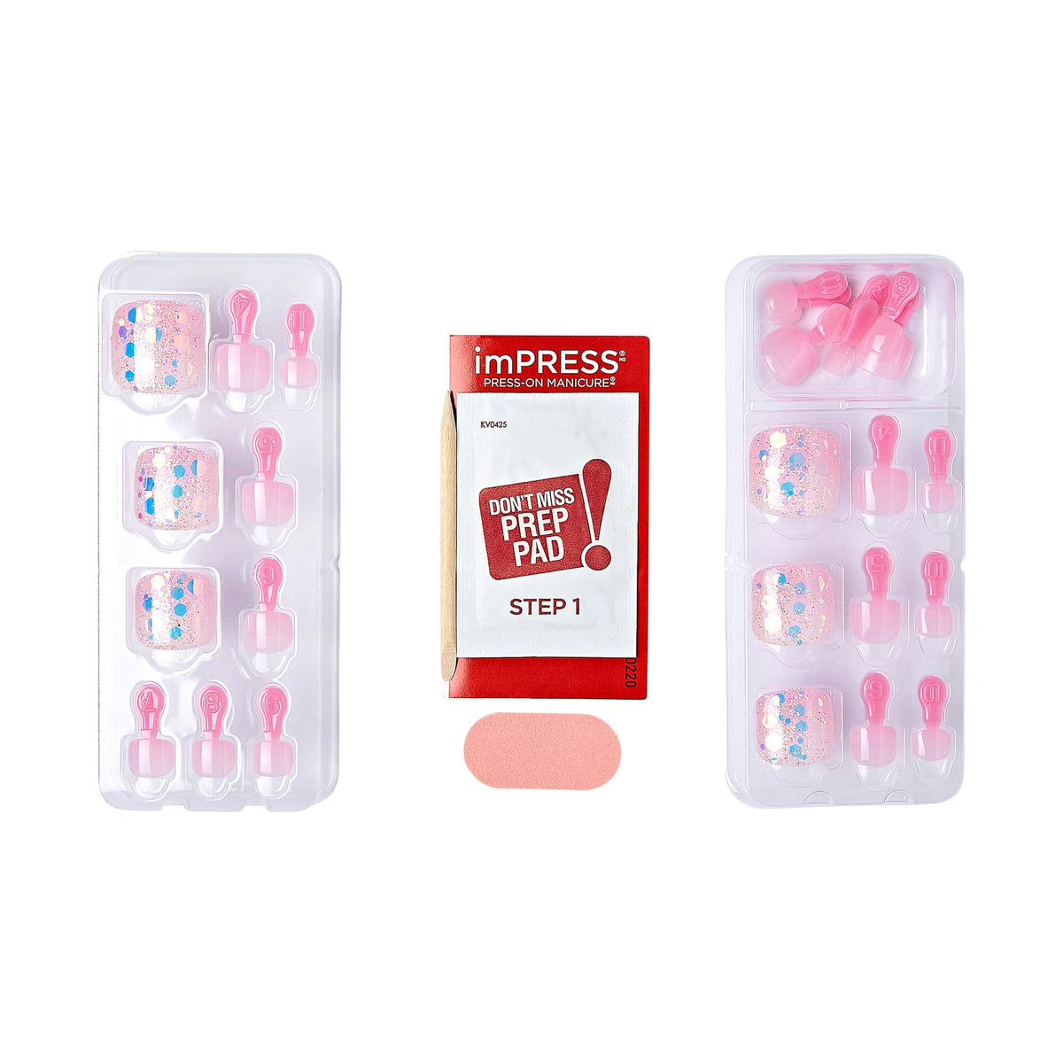 KISS Impress No Glue Pedi Press-On Toenails application process