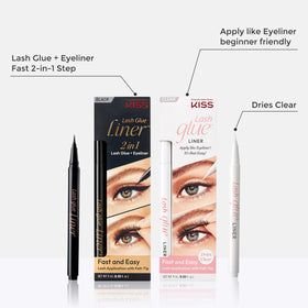 KISS Lash Glue Liner Black felt-tip applicator in use