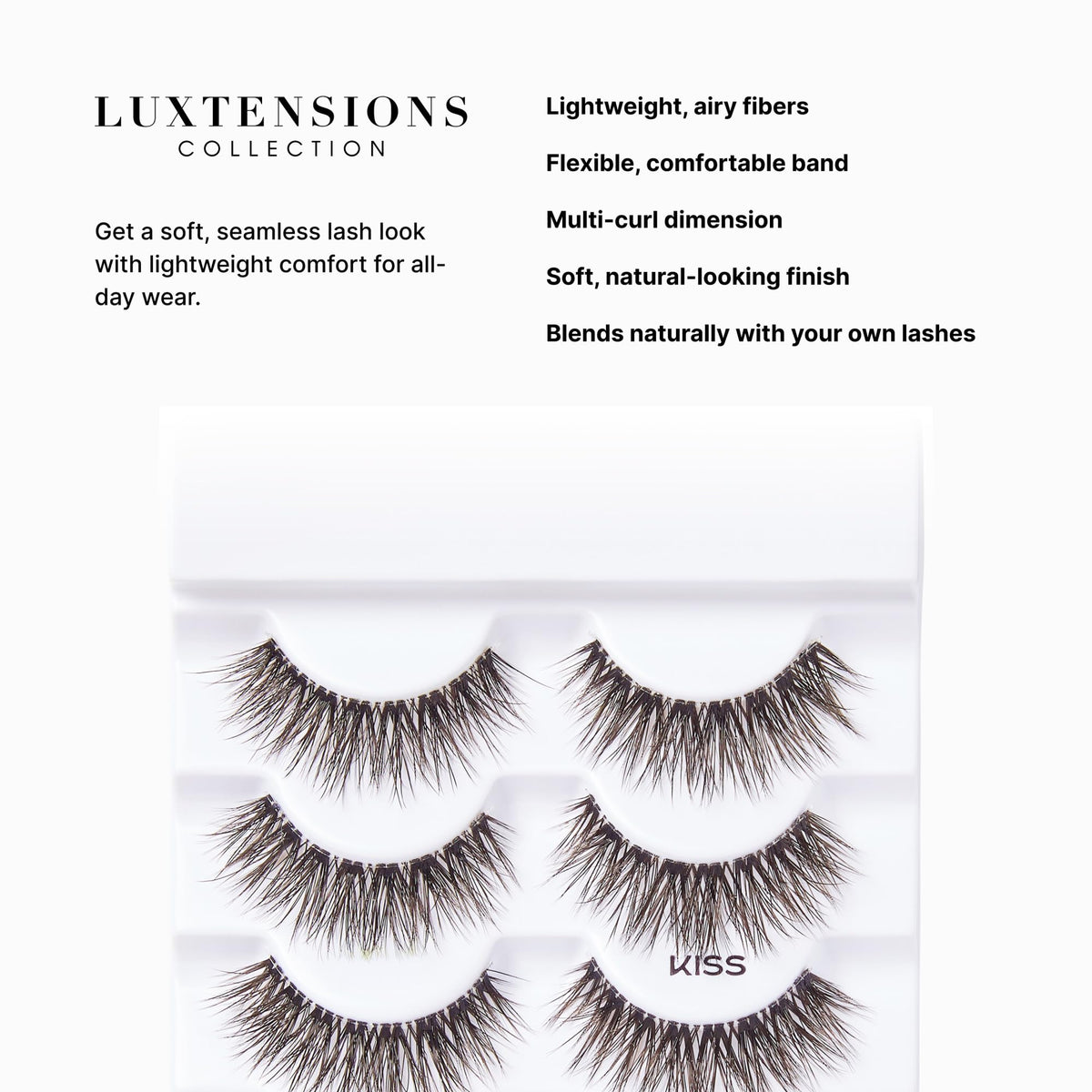 KISS LuXtensions Velvet false eyelashes with lash glue