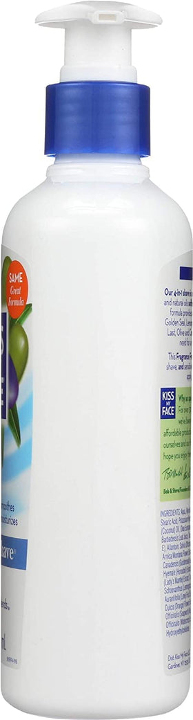 Kiss My Face Moisture Shave ingredients list visible