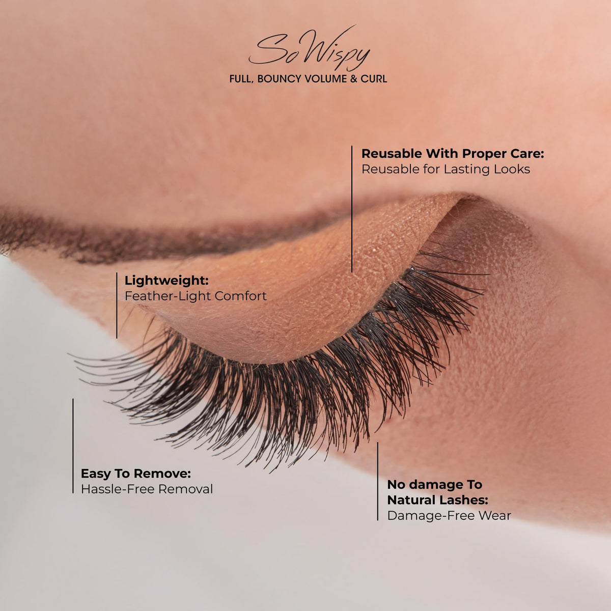 KISS Pompadour False Eyelashes on model's eyes