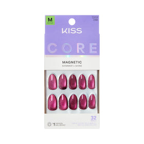 KISS Press On Nails Glittering Purple front view with various sizes