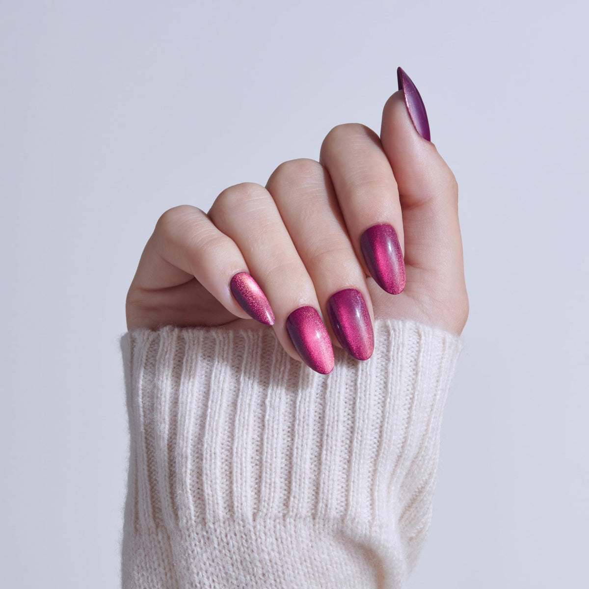 KISS Press On Nails Glittering Purple showing included nail glue