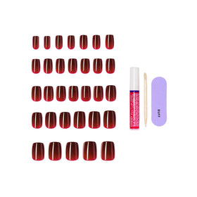 KISS Press On Nails 'Sprightly' red nails displayed in packaging