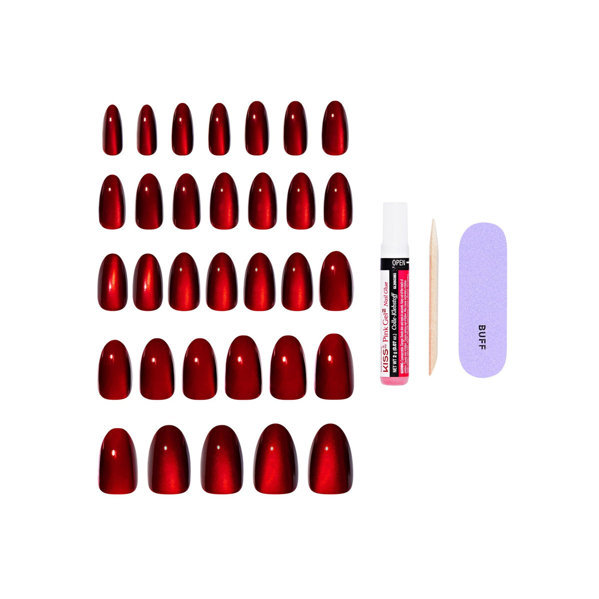 KISS Press On Nails with manicure stick and mini file