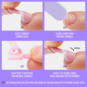 KISS Press On Toenails in various sizes laid out