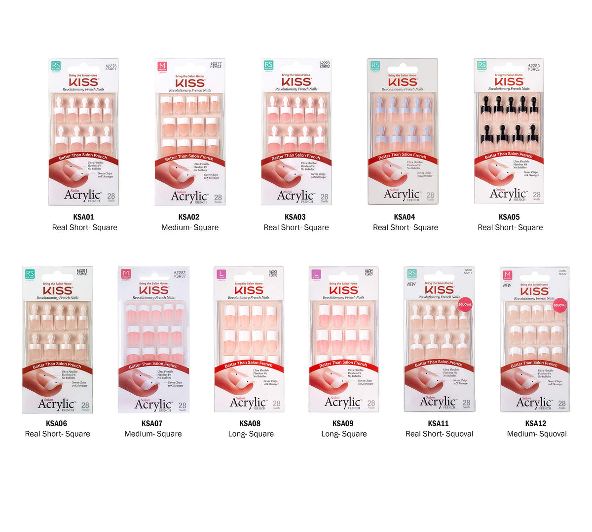 KISS Salon Acrylic French Nails Kit Pet Peeve nail art accessories