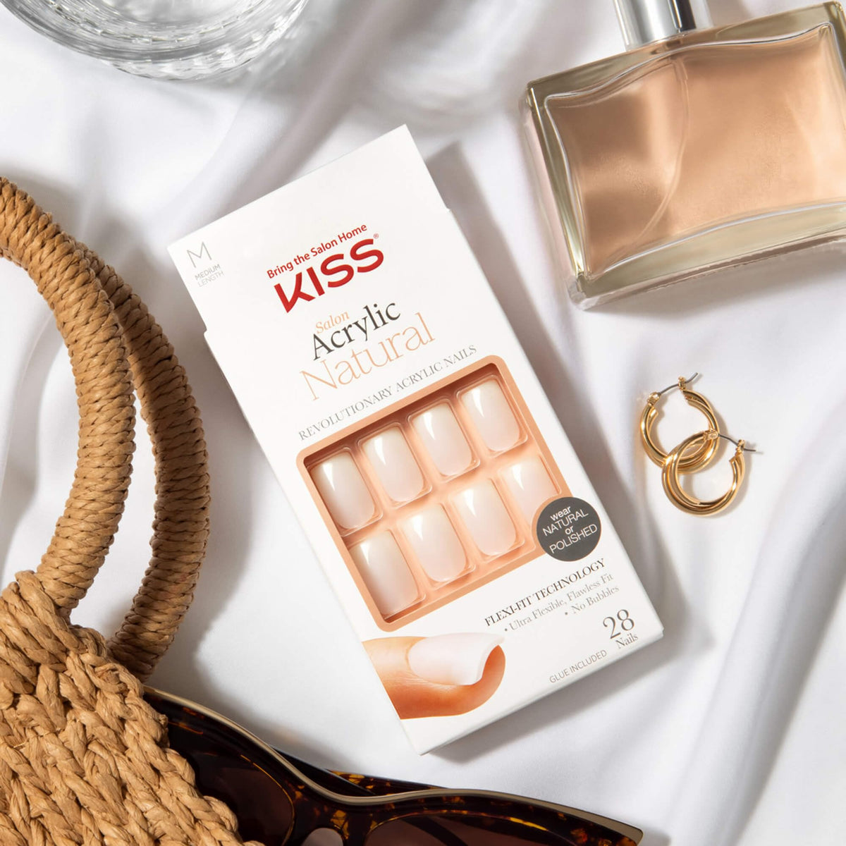 KISS Salon Acrylic Press-On Nails Euphoria with mini file and manicure stick