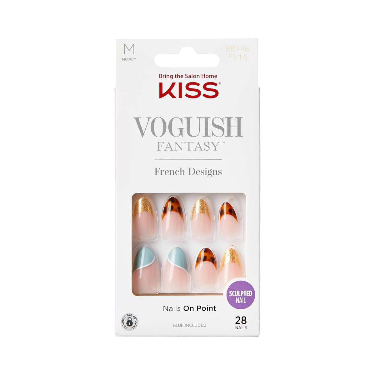 KISS Voguish Fantasy Press On Nails multicolor front view