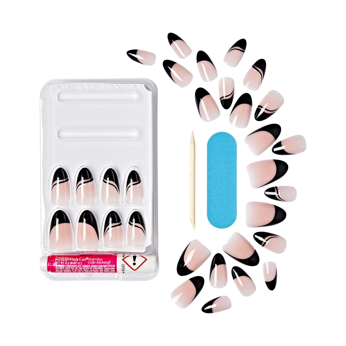KISS Voguish Fantasy Press On Nails with nail glue and file