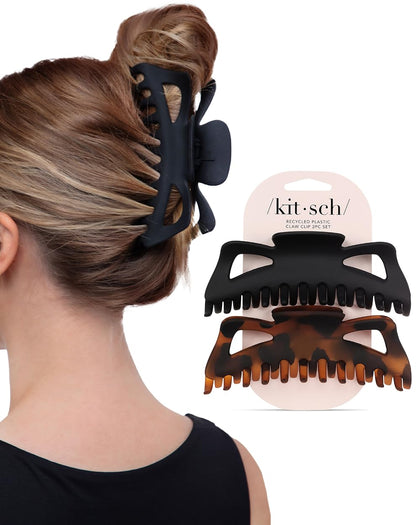 Kitsch 5 Inch Claw Clips in black and tortoiseshell design