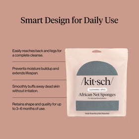 Kitsch African Net Sponge Aqua Grey in use