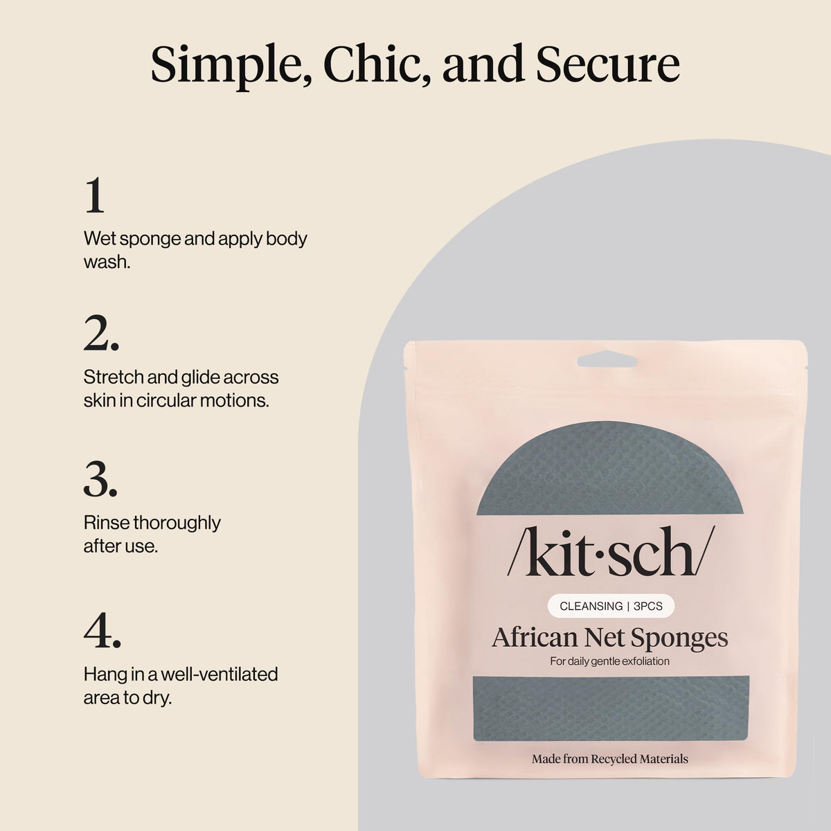 Kitsch African Net Sponge Aqua Grey lifestyle scene