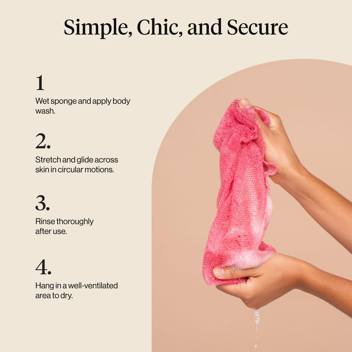 Kitsch African Net Sponge displayed with bath accessories