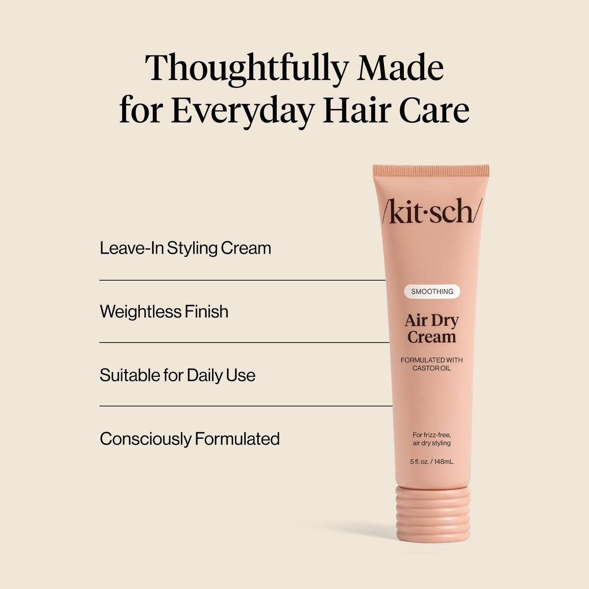 Kitsch Air Dry Cream application on hair