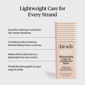 Kitsch Argan Milk Leave In Conditioner Spray application on hair